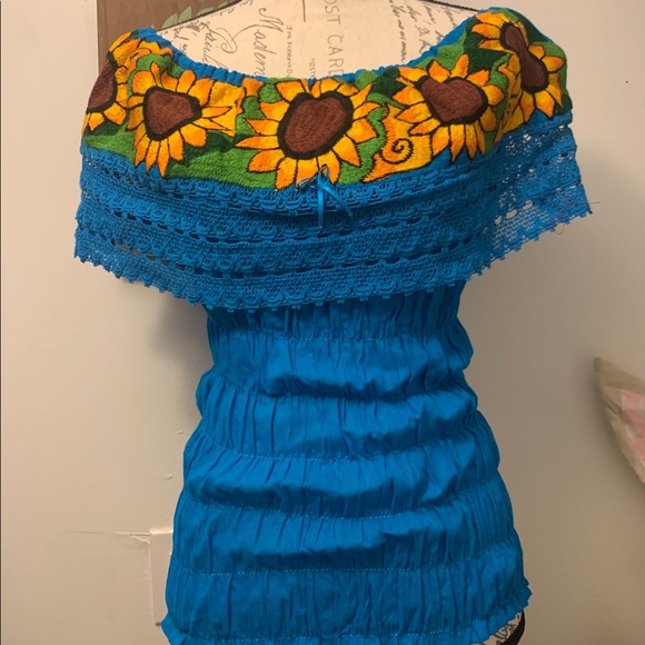 Mexican blouse,handmade blouse.,Crop top. - Picture 1 of 3